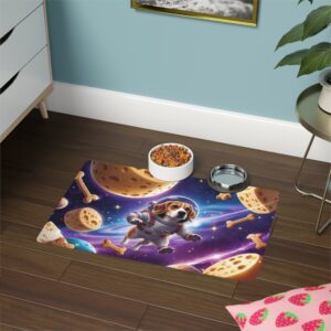 Custom Pet Food Mat – Pawstronomy Galaxy Design