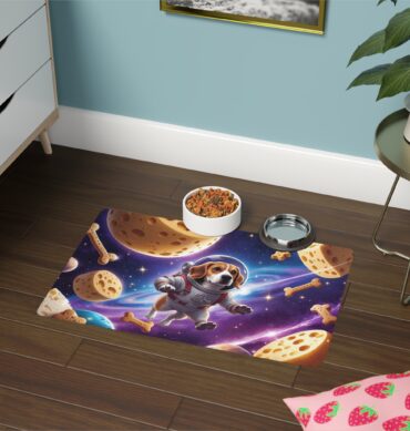 Custom Pet Food Mat – Pawstronomy Galaxy Design