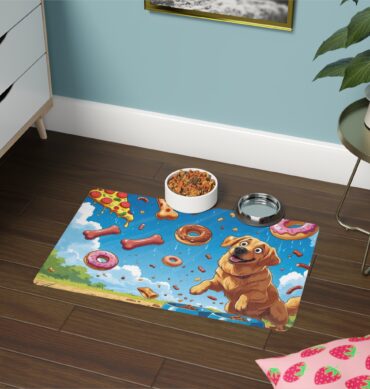 Snack Attack Custom Pet Food Mat – Funny Personalized Feeding Mat (12x18)