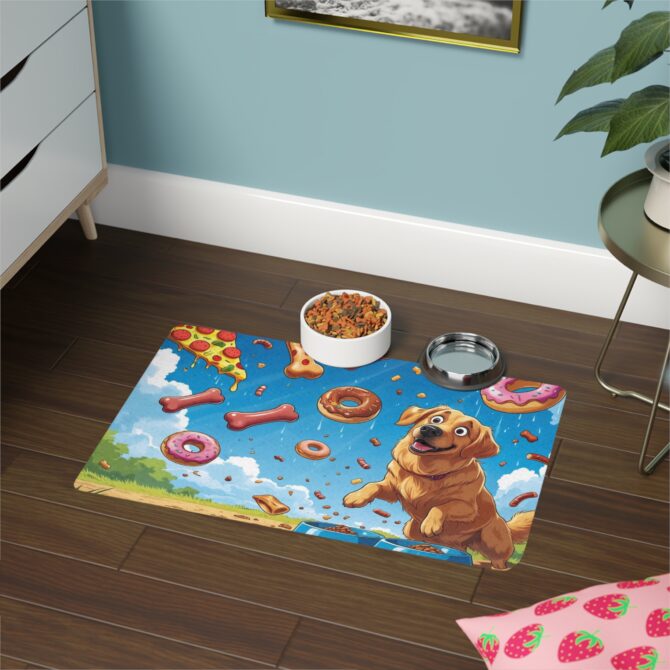 Snack Attack Custom Pet Food Mat – Funny Personalized Feeding Mat (12x18)