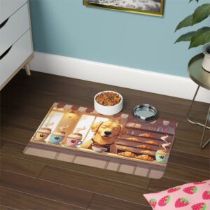 Morning Mutt Café Custom Pet Food Mat – Personalized, Non-Slip