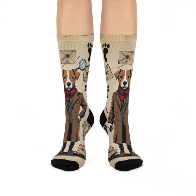 Detective Sniffer Custom Pet Socks – Funny Police Dog Socks with Your Pet’s Face
