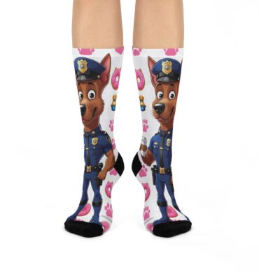 Pawlice Patrol Custom Pet Socks – Funny Police Officer Dog Design