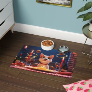 Pasta Pawty Custom Pet Food Mat – Funny & Personalized Design