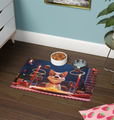 Pasta Pawty Custom Pet Food Mat – Funny & Personalized Design