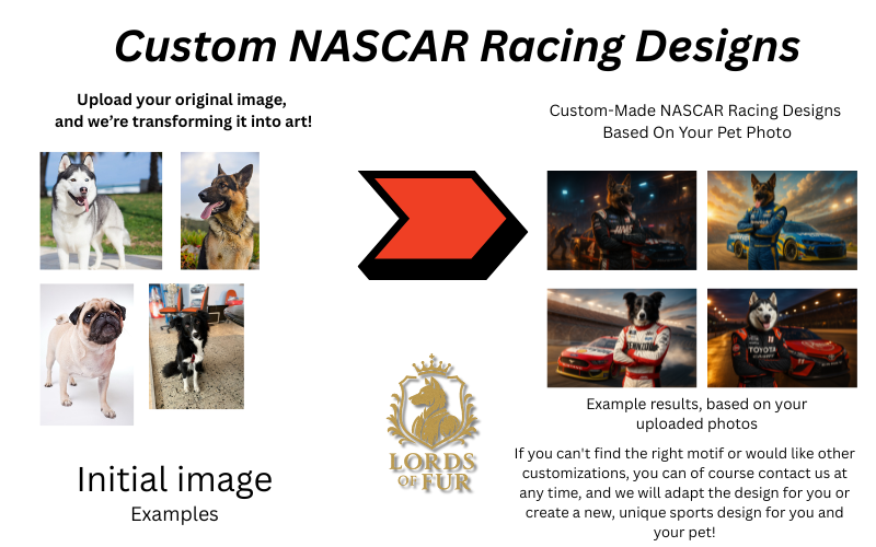 Custom-Made NASCAR Racing Designs Based On Your Pet Photo