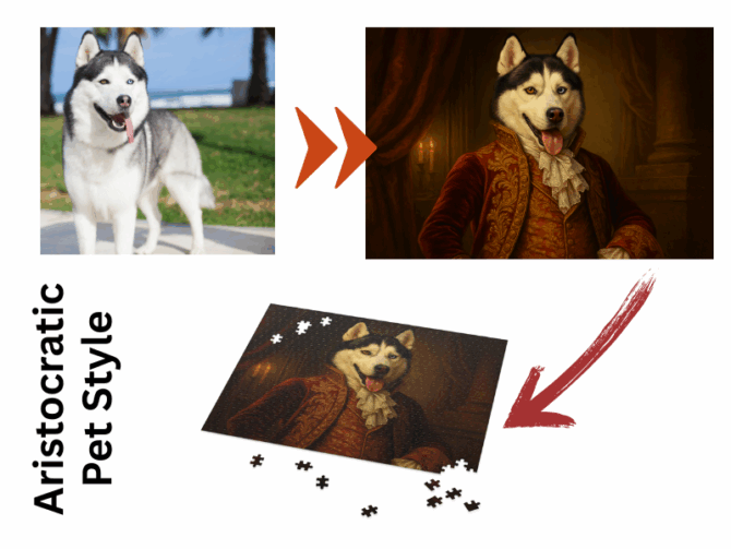 Original Photo To Aristocratic Pet Style Puzzle