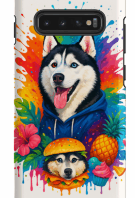 Custom Rainbow Splash Pet Portrait – Samsung Case