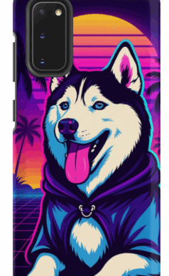 Retro 80s Neon Pet Portrait Samsung Phone Case