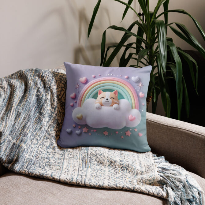 Custom Pet Pillow – Rainbow Snuggle Cloud Design - Image 3