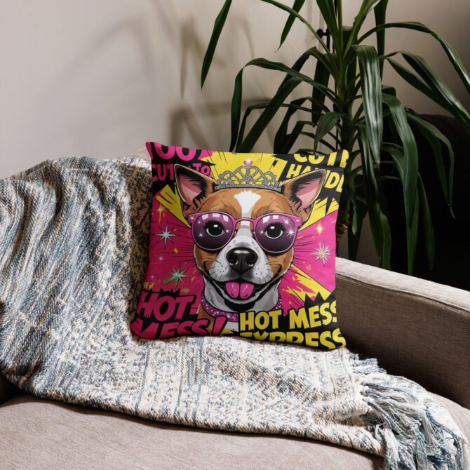 Custom Comic Pet Pillow – “Hot Mess Express” Design - Image 3