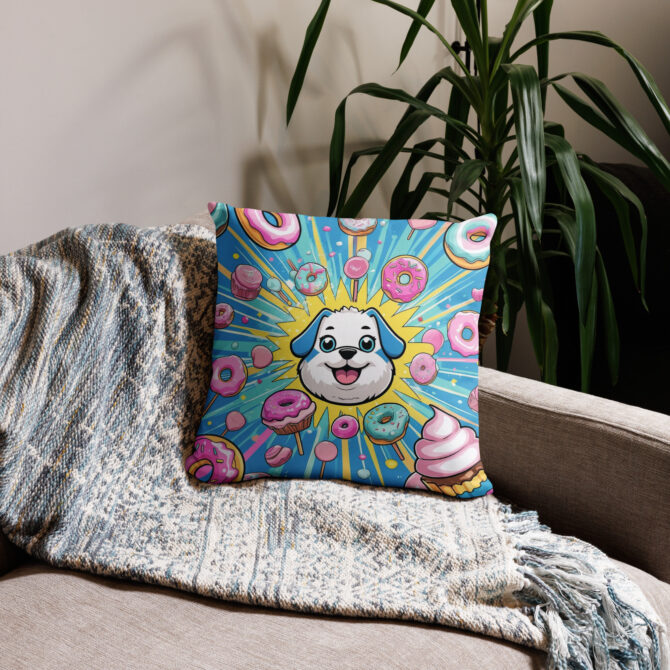 Custom Pet Candyland Pillow – Sugar Pup Design - Image 3