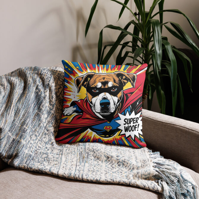Custom Superhero Pet Pillow – “The Superpaw” Design