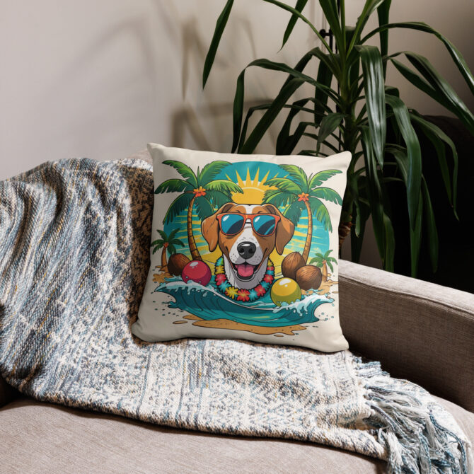 Custom Pet Beach Pillow – “Beach Bum” Summer Style - Image 2