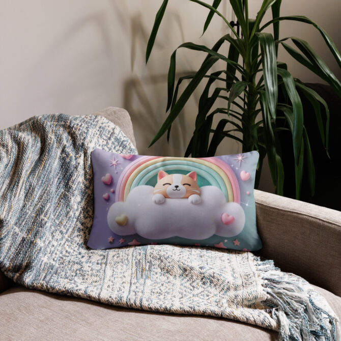Custom Pet Pillow – Rainbow Snuggle Cloud Design - Image 4
