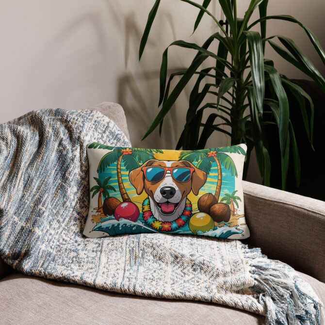 Custom Pet Beach Pillow – “Beach Bum” Summer Style - Image 4