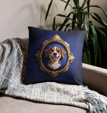 Royal Pet Portrait Pillow – Custom “Royal Floof” Design