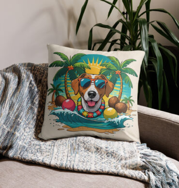 Custom Pet Beach Pillow – “Beach Bum” Summer Style