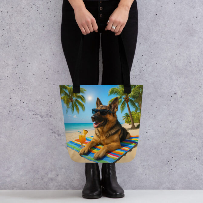 Custom Tropical Pet Portrait Tote Bag – Beach Vibes - Image 2