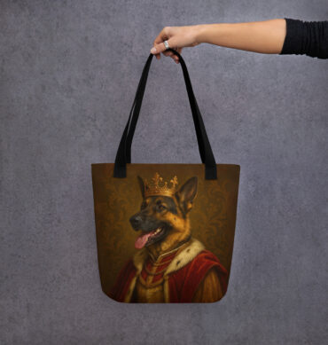 Custom Royal Pet Portrait Tote Bag – Noble All-Over Print