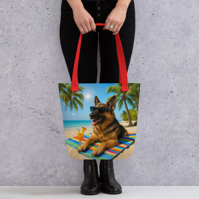 Custom Tropical Pet Portrait Tote Bag – Beach Vibes - Image 3