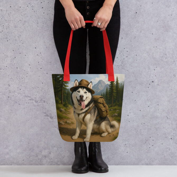 Custom Pet Adventure Tote Bag – Nature Hike Style Artwork - Image 2