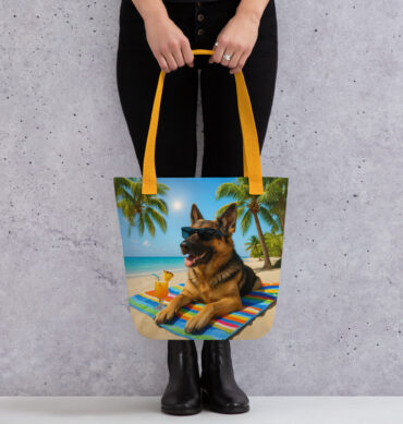Custom Tropical Pet Portrait Tote Bag – Beach Vibes