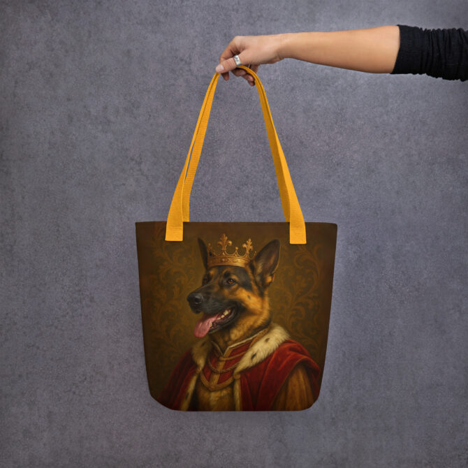 Custom Royal Pet Portrait Tote Bag – Noble All-Over Print - Image 3