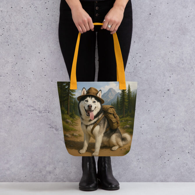 Custom Pet Adventure Tote Bag – Nature Hike Style Artwork - Image 3
