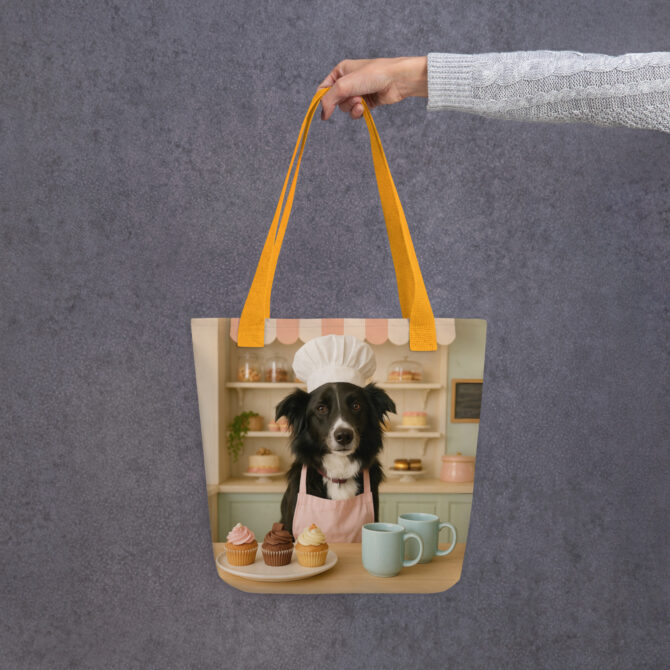 Custom Pet Bakery Tote Bag – All-Over Print (Upload Your Pet)