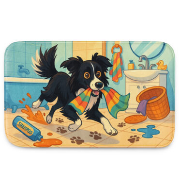 Custom Pet Bath Mat – “Towel Thief” Funny Bathroom Art