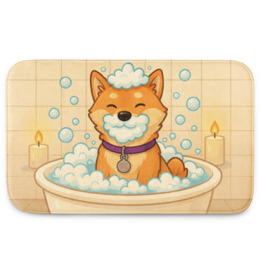 Custom Bubble Beard Pet Bath Mat – Soft Memory Foam Comfort