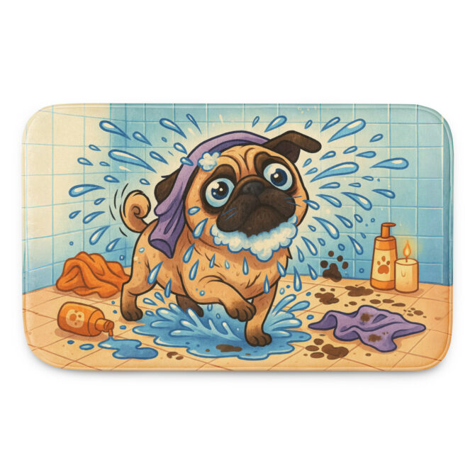 Bath Time Disaster – Custom Pet Bath Mat with Your Pet’s Photo