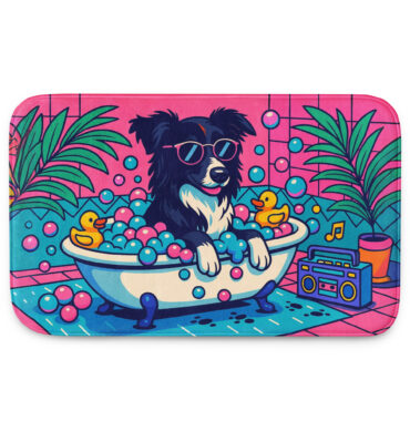 Rub-a-Dub Dog – Custom Pet Bath Mat with Retro Vibes