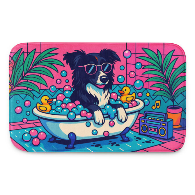 Rub-a-Dub Dog – Custom Pet Bath Mat with Retro Vibes