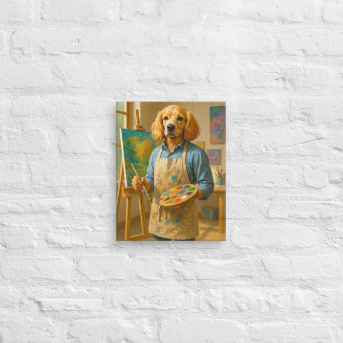 Custom Pet Portrait Canvas – Artist Painter Work Style | Human Body with Pet Head Art - Image 2