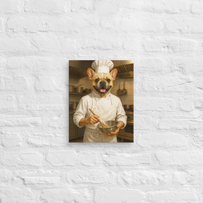 Custom Dog Chef Portrait on Canvas – Work Series (No Frame) - Image 2