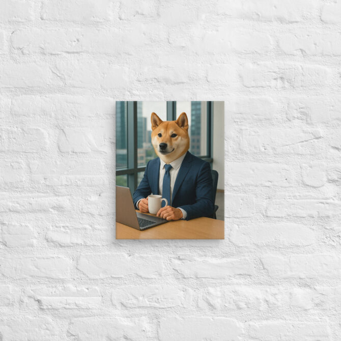 Office Worker Animal Portrait Canvas – Business Style Pet Art - Image 2