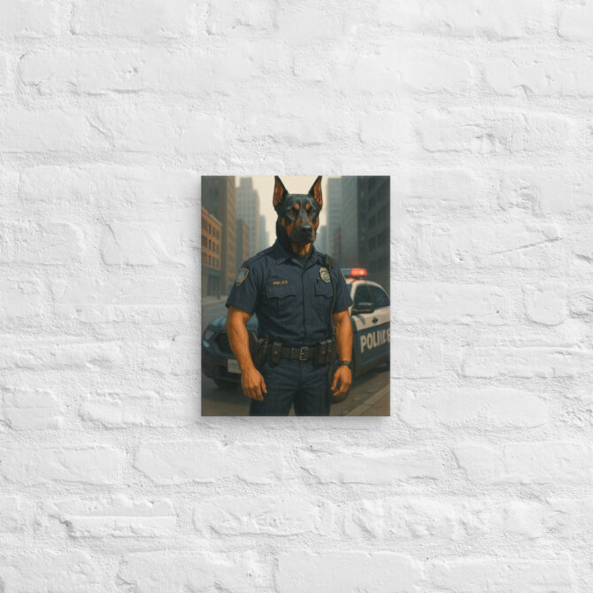 Custom Police Officer Pet Portrait – Canvas Wall Art - Image 2