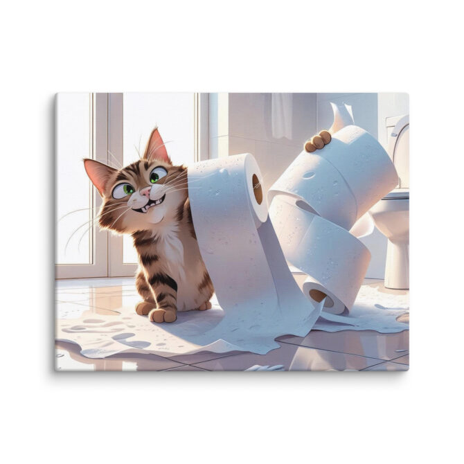 Toilet Paper Thief – Custom Pet Canvas Wall Art - Image 2