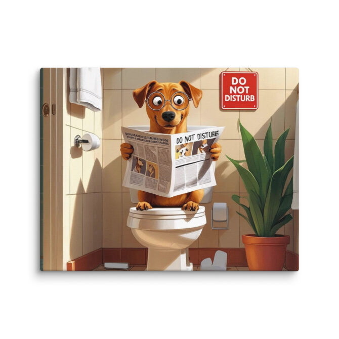 Custom Pet Bathroom Canvas – “Occupied Throne” Print - Image 2