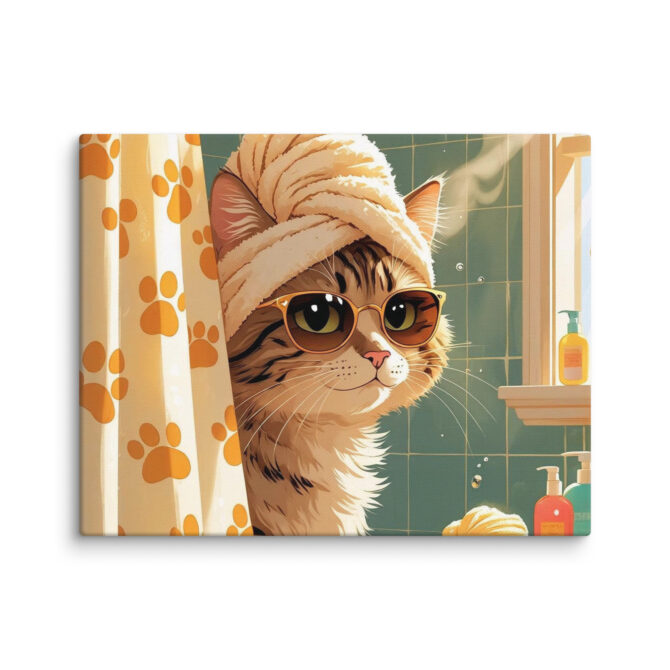 Shower Superstar – Custom Pet Bathroom Canvas Art - Image 2
