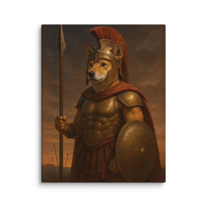 Spartan Warrior Pet Portrait – Leonidas Style Canvas - Image 2