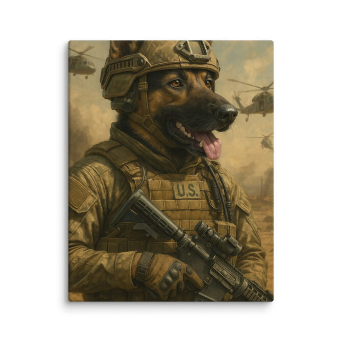 Army Ranger Pet Portrait – Custom Military Canvas Art - Image 2