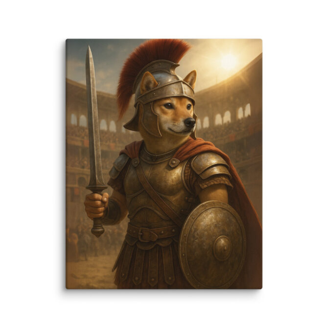Roman Gladiator Pet Portrait – Custom Canvas Art - Image 2
