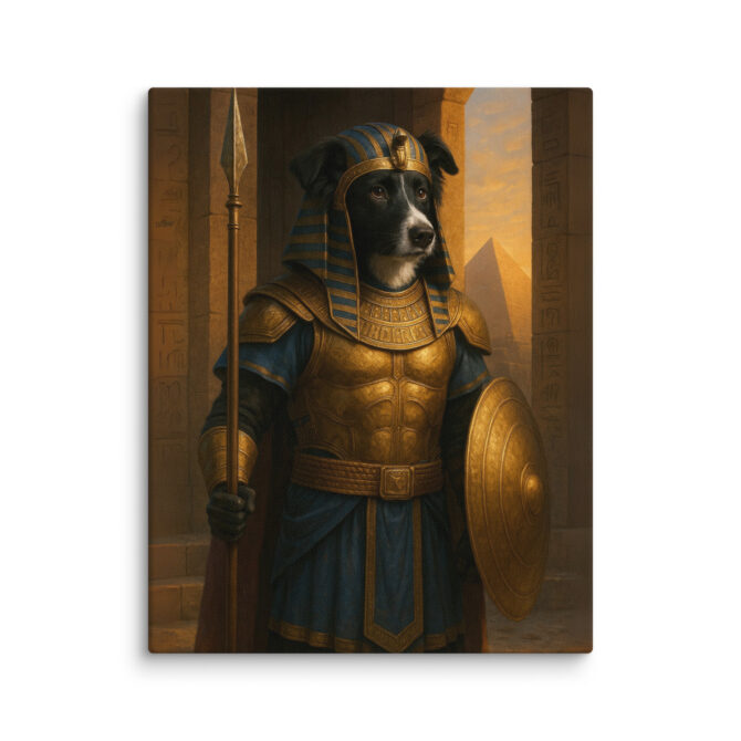 Custom Pet Portrait – Egyptian Pharaoh Guard Canvas - Image 2