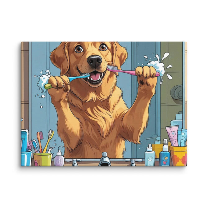 Brush Time Bandit – Funny Custom Pet Bathroom Canvas - Image 11
