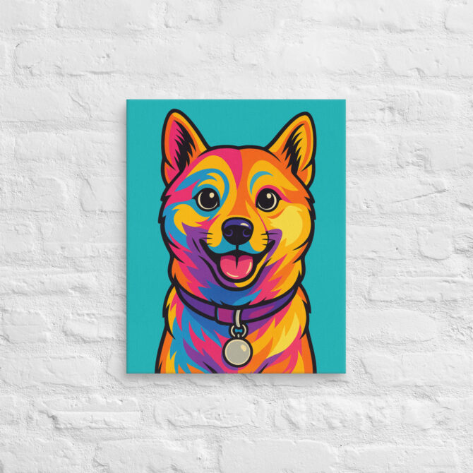 Neon Soul Pop Art Pet Portrait on Canvas - Image 6