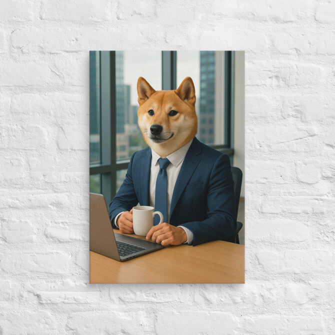 Office Worker Animal Portrait Canvas – Business Style Pet Art - Image 3