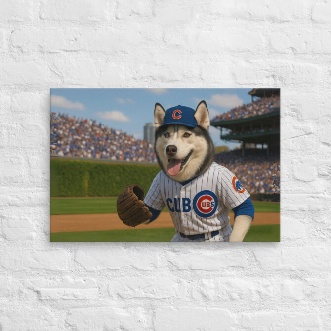 Chicago Cubs Pet Portrait – Wrigley Field Canvas Art - Image 2